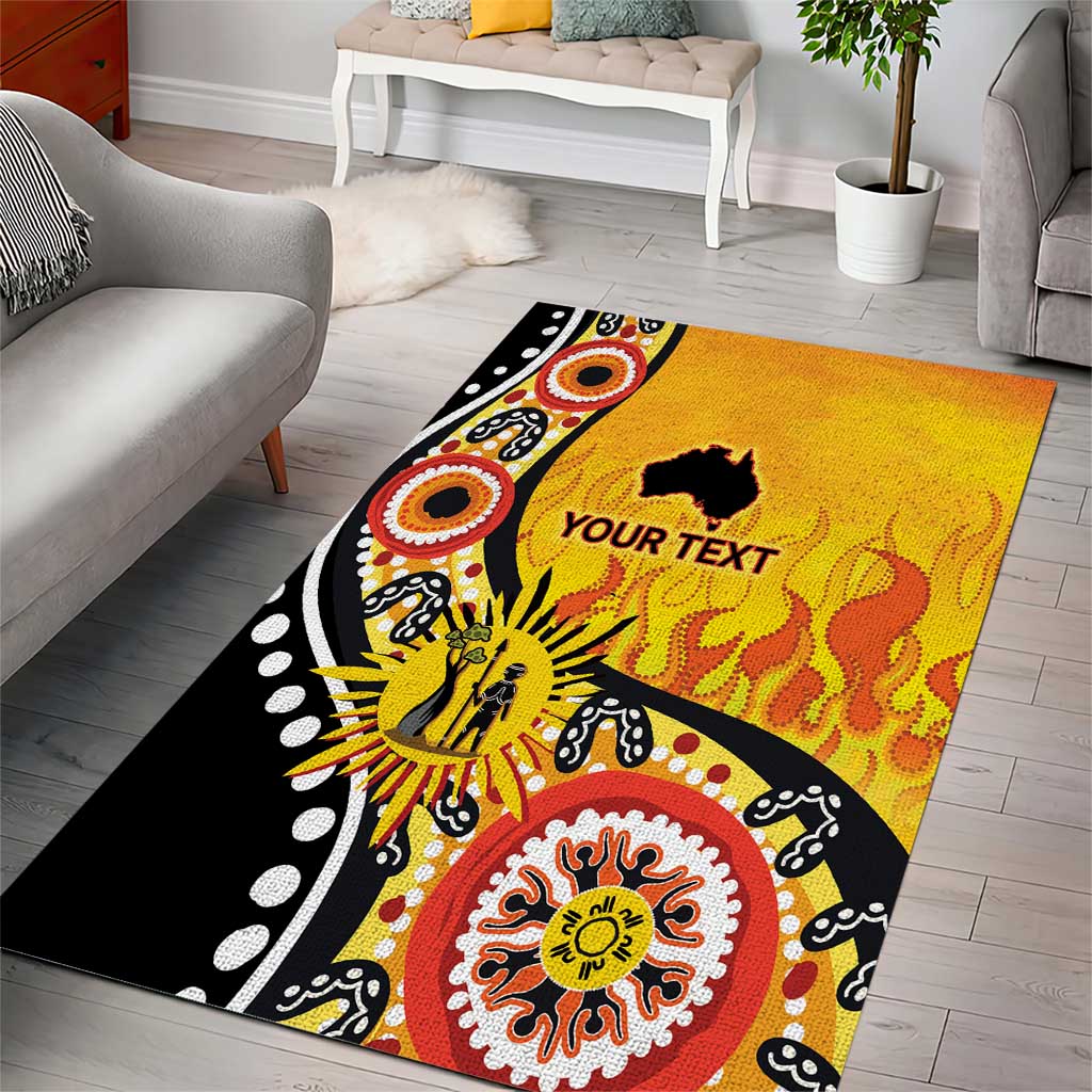 Australia Bushfire Aboriginal Personalised Area Rug Bush Fire Dreaming - Aussie Hoodie