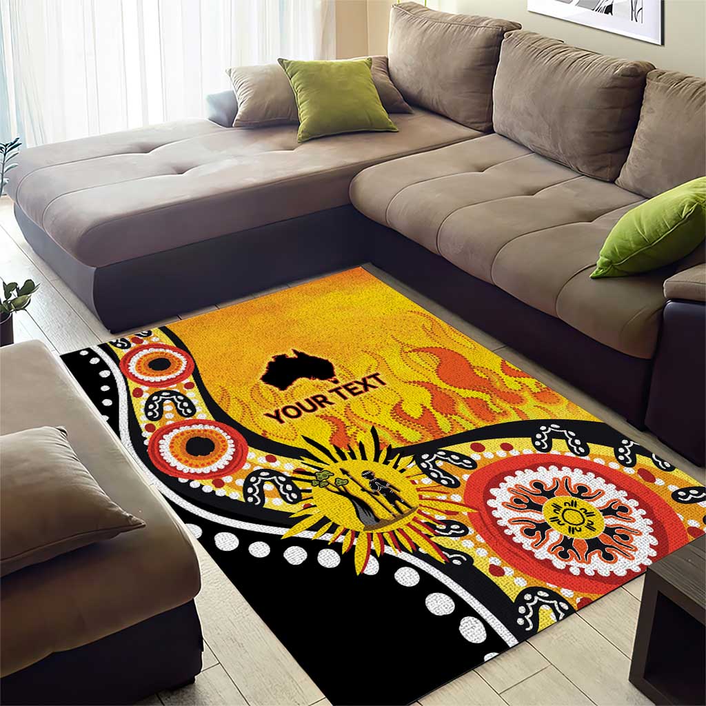 Australia Bushfire Aboriginal Personalised Area Rug Bush Fire Dreaming - Aussie Hoodie