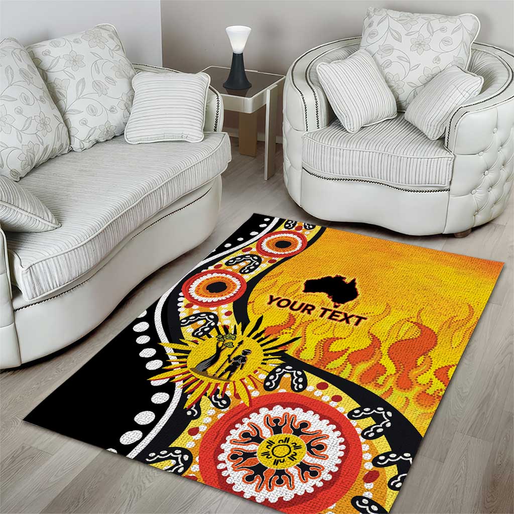Australia Bushfire Aboriginal Personalised Area Rug Bush Fire Dreaming - Aussie Hoodie