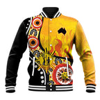 Australia Bushfire Aboriginal Personalised Baseball Jacket Bush Fire Dreaming - Aussie Hoodie