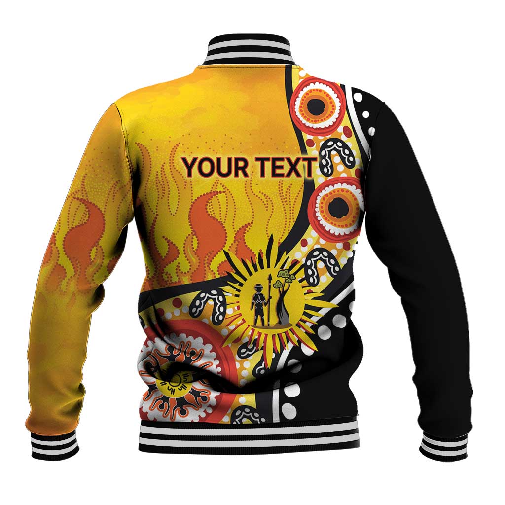Australia Bushfire Aboriginal Personalised Baseball Jacket Bush Fire Dreaming - Aussie Hoodie