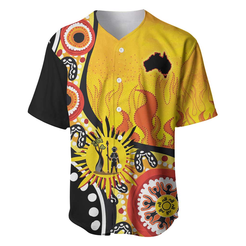 Australia Bushfire Aboriginal Personalised Baseball Jersey Bush Fire Dreaming - Aussie Hoodie