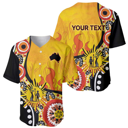 Australia Bushfire Aboriginal Personalised Baseball Jersey Bush Fire Dreaming - Aussie Hoodie
