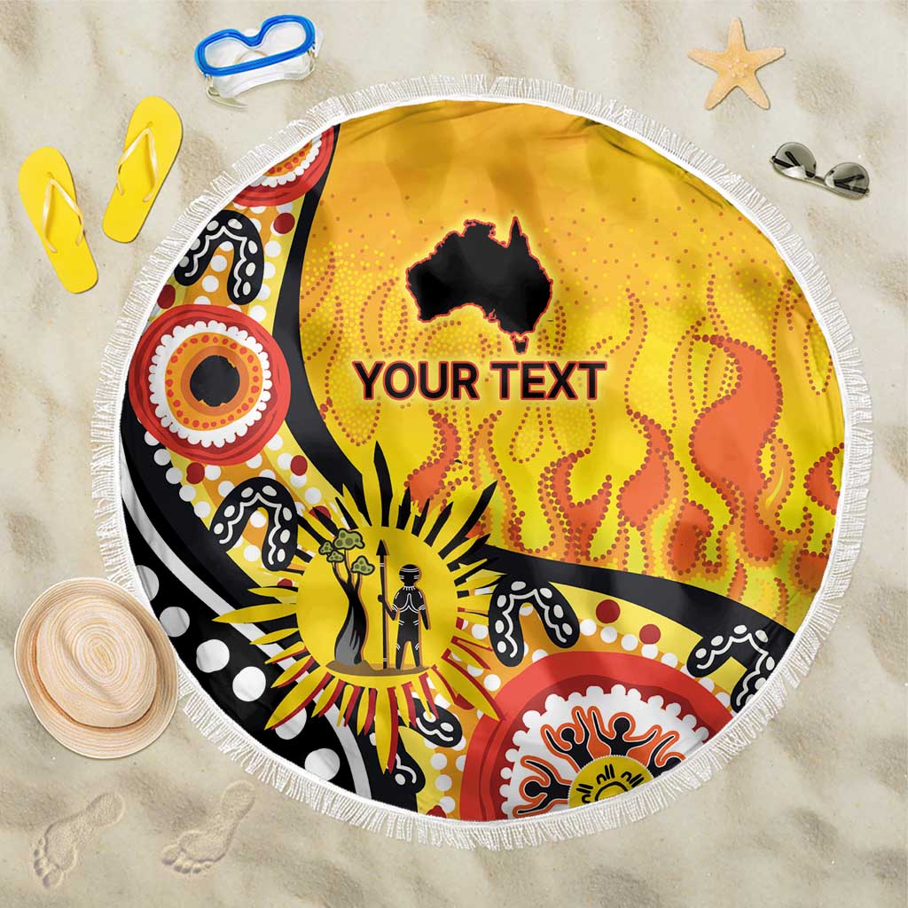 Australia Bushfire Aboriginal Personalised Beach Blanket Bush Fire Dreaming - Aussie Hoodie
