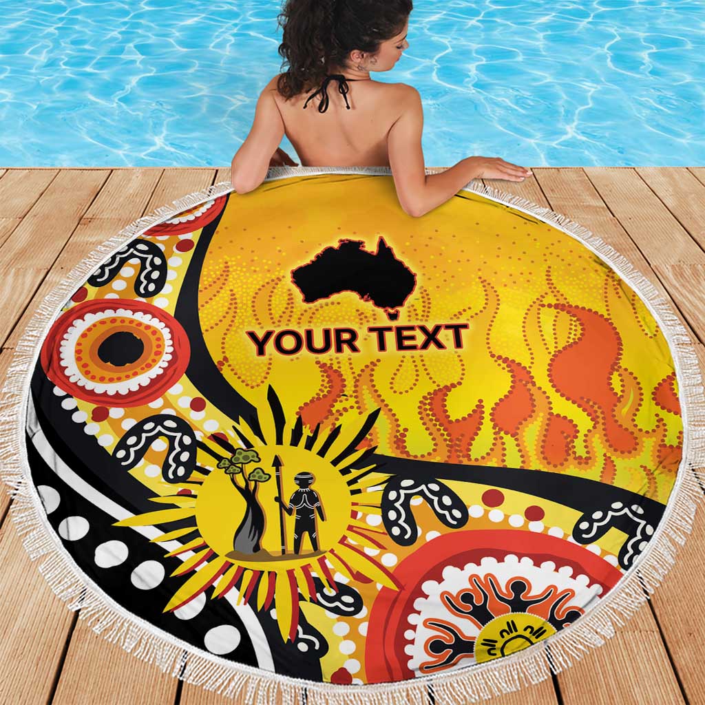 Australia Bushfire Aboriginal Personalised Beach Blanket Bush Fire Dreaming - Aussie Hoodie