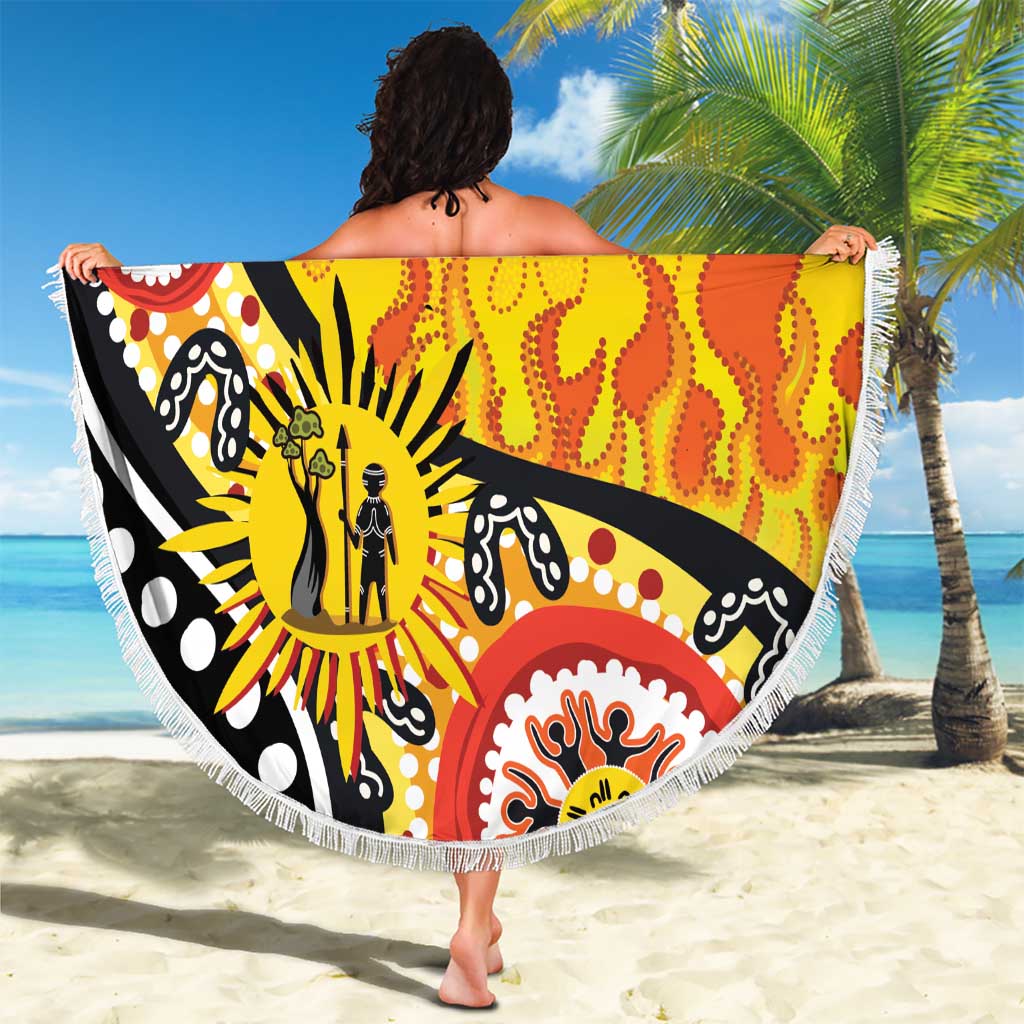 Australia Bushfire Aboriginal Personalised Beach Blanket Bush Fire Dreaming - Aussie Hoodie
