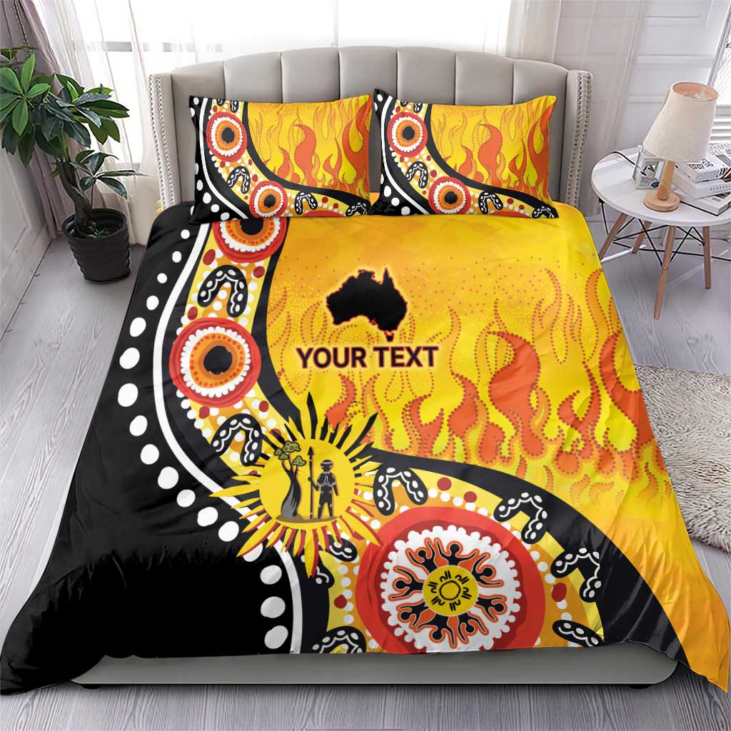 Australia Bushfire Aboriginal Personalised Bedding Set Bush Fire Dreaming - Aussie Hoodie