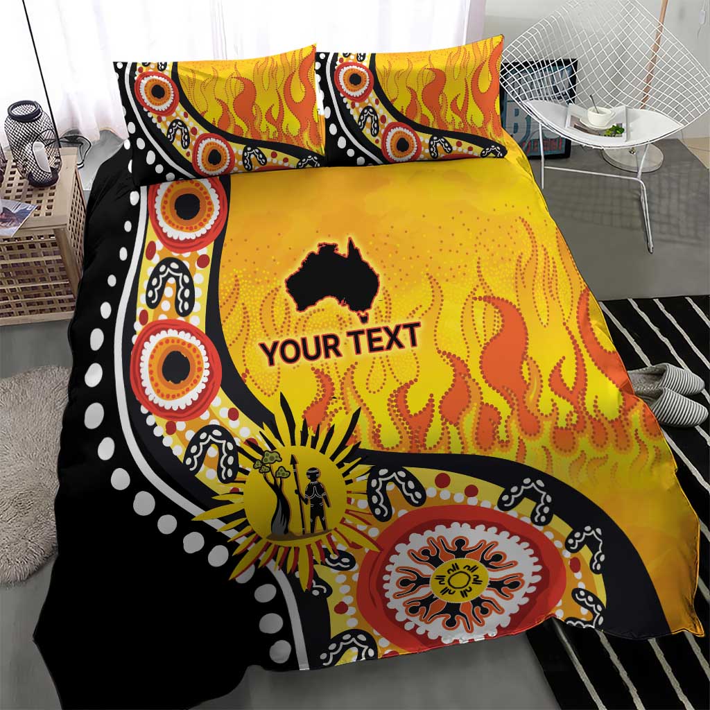 Australia Bushfire Aboriginal Personalised Bedding Set Bush Fire Dreaming - Aussie Hoodie