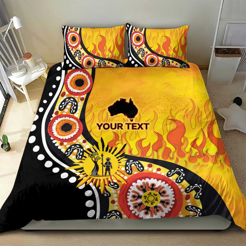 Australia Bushfire Aboriginal Personalised Bedding Set Bush Fire Dreaming - Aussie Hoodie