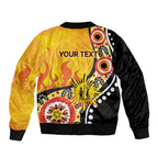Australia Bushfire Aboriginal Personalised Bomber Jacket Bush Fire Dreaming - Aussie Hoodie