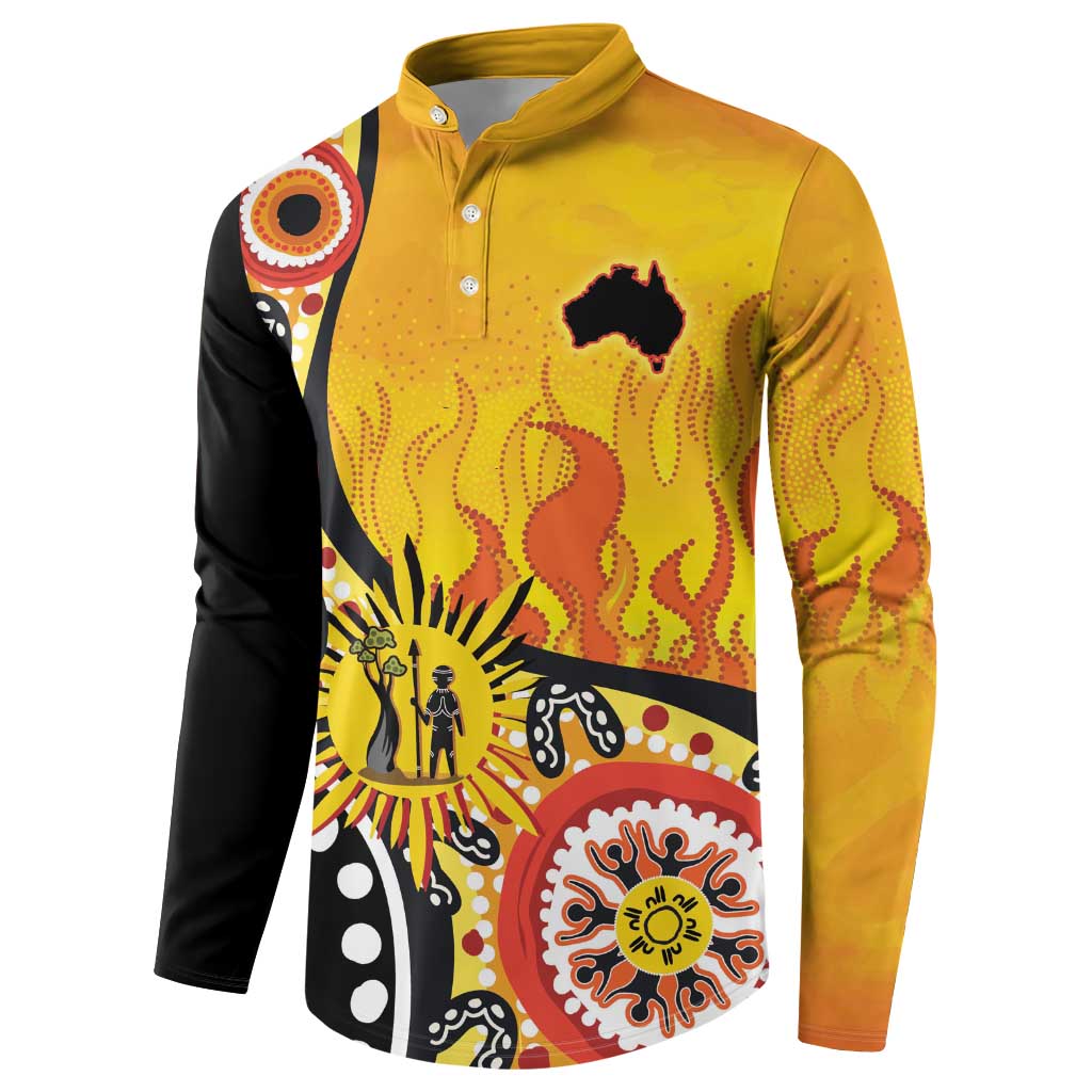Australia Bushfire Aboriginal Personalised Button Sweatshirt Bush Fire Dreaming - Aussie Hoodie