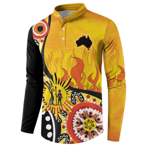 Australia Bushfire Aboriginal Personalised Button Sweatshirt Bush Fire Dreaming - Aussie Hoodie