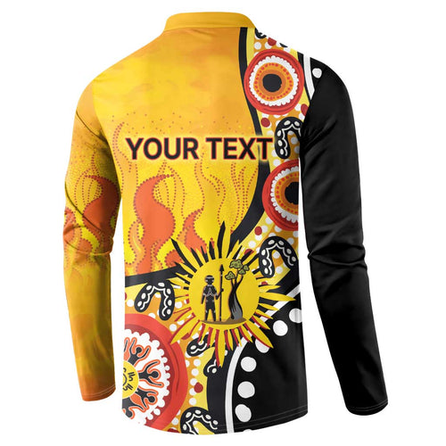 Australia Bushfire Aboriginal Personalised Button Sweatshirt Bush Fire Dreaming - Aussie Hoodie
