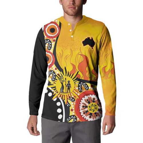 Australia Bushfire Aboriginal Personalised Button Sweatshirt Bush Fire Dreaming - Aussie Hoodie