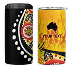Australia Bushfire Aboriginal Personalised 4 in 1 Can Cooler Tumbler Bush Fire Dreaming - Aussie Hoodie