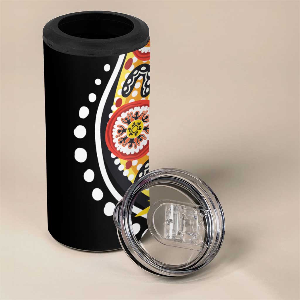 Australia Bushfire Aboriginal Personalised 4 in 1 Can Cooler Tumbler Bush Fire Dreaming - Aussie Hoodie