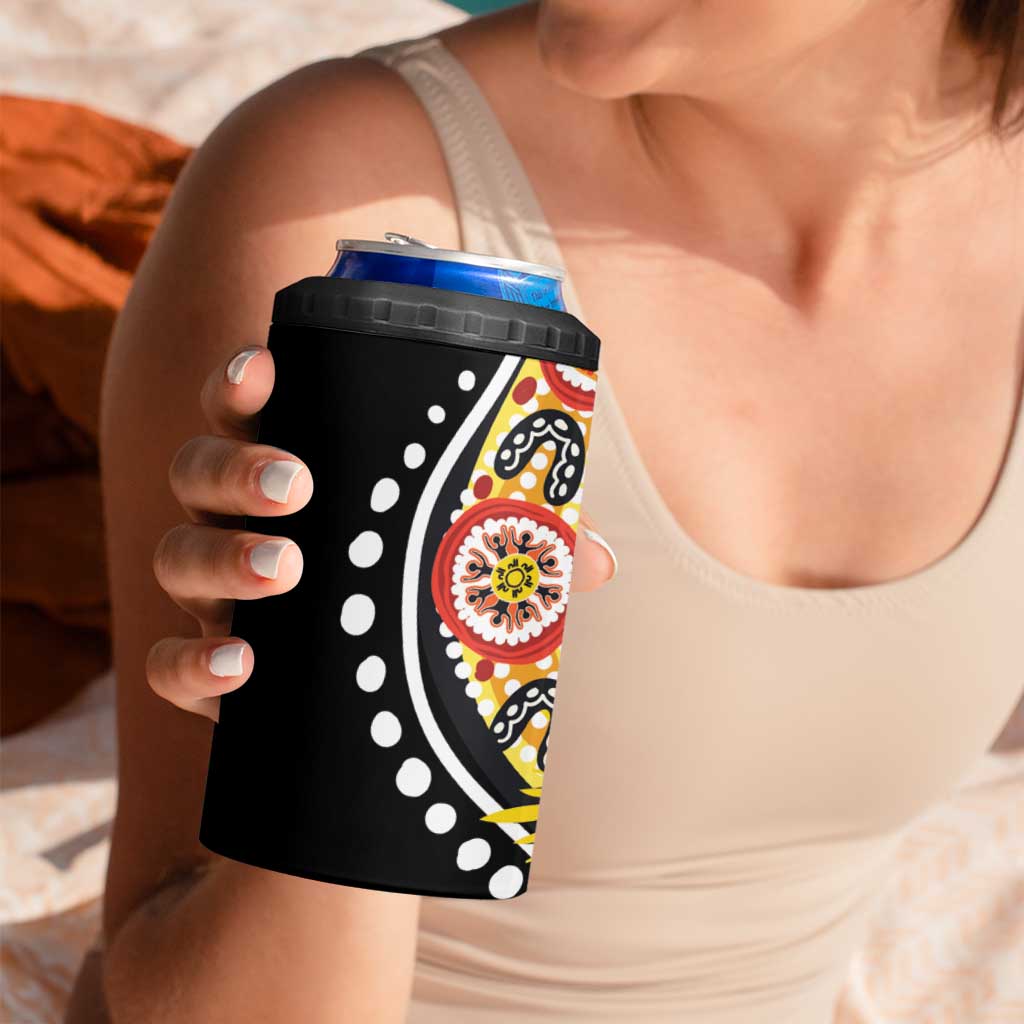 Australia Bushfire Aboriginal Personalised 4 in 1 Can Cooler Tumbler Bush Fire Dreaming - Aussie Hoodie