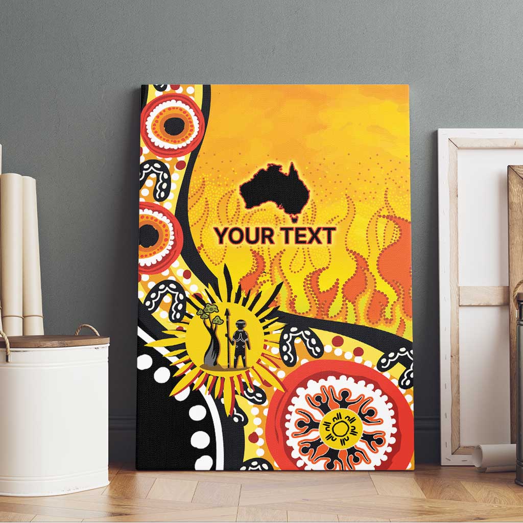 Australia Bushfire Aboriginal Personalised Canvas Wall Art Bush Fire Dreaming - Aussie Hoodie