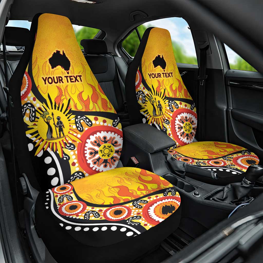 Australia Bushfire Aboriginal Personalised Car Seat Cover Bush Fire Dreaming - Aussie Hoodie