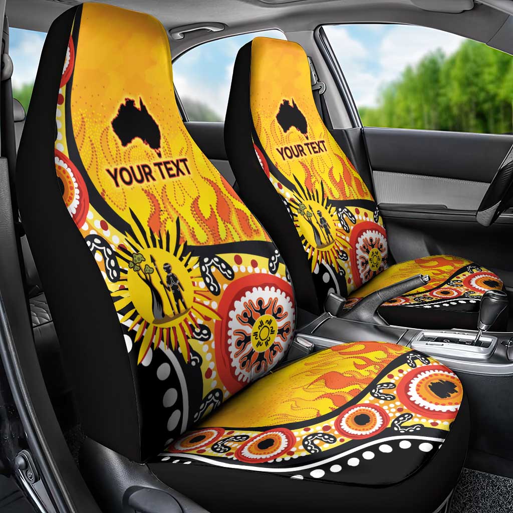 Australia Bushfire Aboriginal Personalised Car Seat Cover Bush Fire Dreaming - Aussie Hoodie