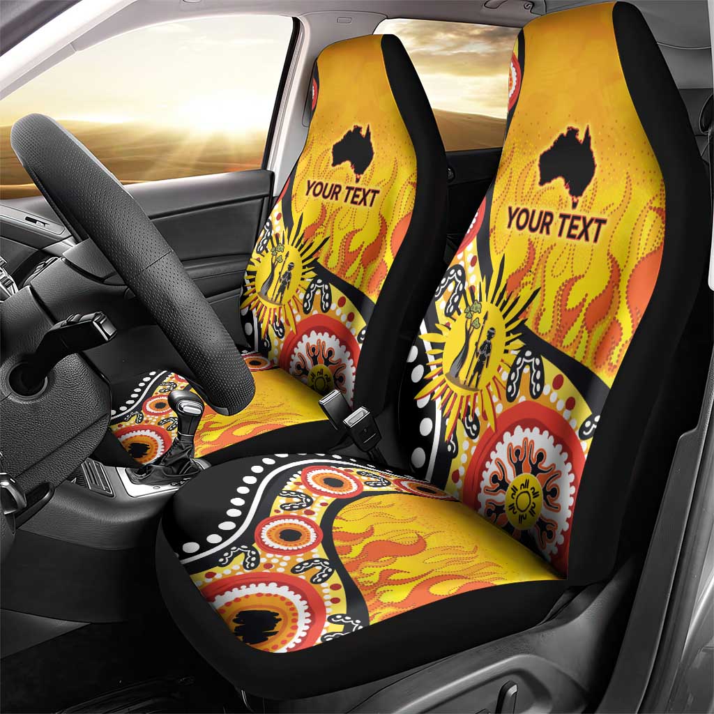 Australia Bushfire Aboriginal Personalised Car Seat Cover Bush Fire Dreaming - Aussie Hoodie