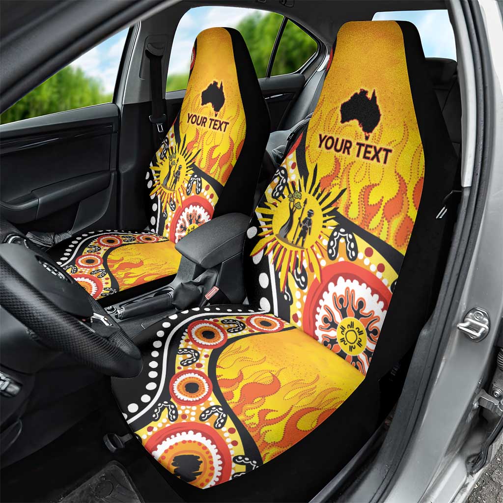 Australia Bushfire Aboriginal Personalised Car Seat Cover Bush Fire Dreaming - Aussie Hoodie