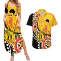 Australia Bushfire Aboriginal Personalised Couples Matching Summer Maxi Dress and Hawaiian Shirt Bush Fire Dreaming - Aussie Hoodie