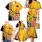 Australia Bushfire Aboriginal Personalised Family Matching Mermaid Dress and Hawaiian Shirt Bush Fire Dreaming - Aussie Hoodie