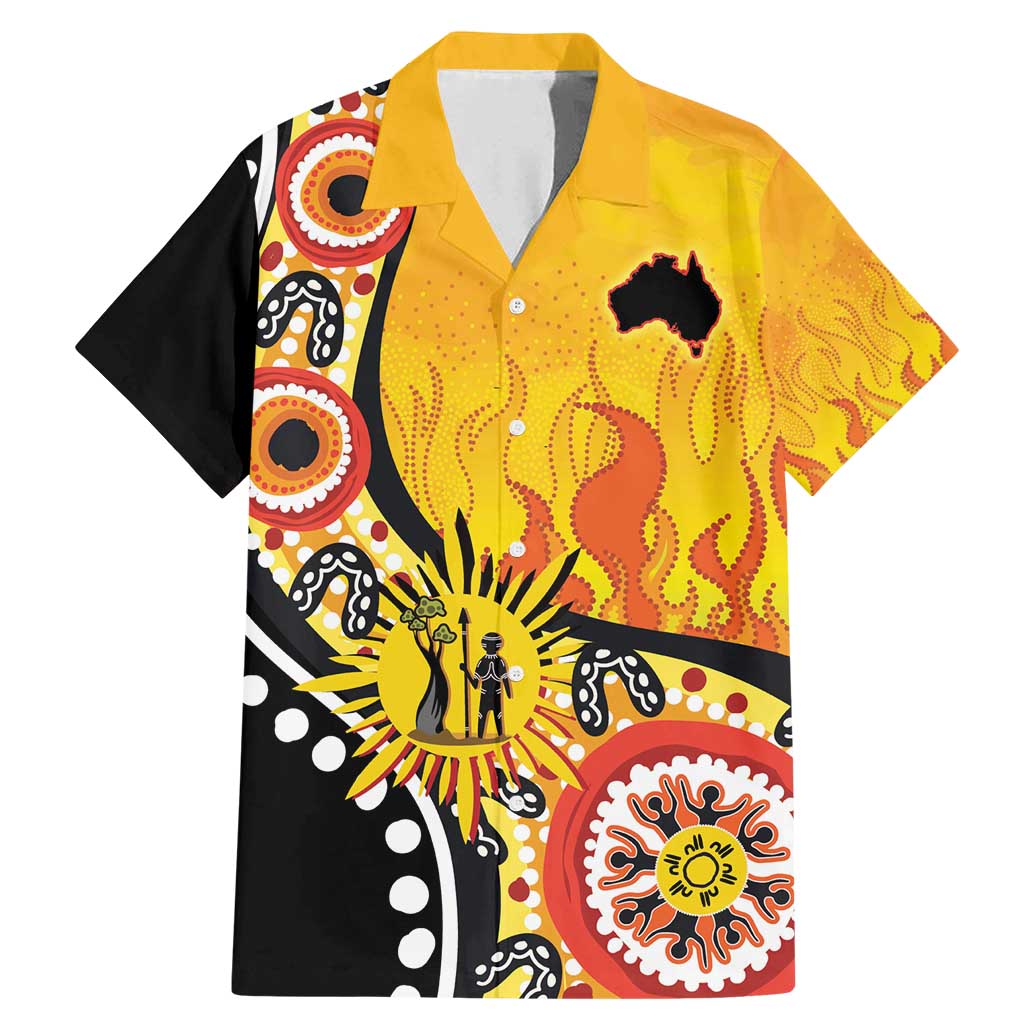 Australia Bushfire Aboriginal Personalised Family Matching Mermaid Dress and Hawaiian Shirt Bush Fire Dreaming - Aussie Hoodie
