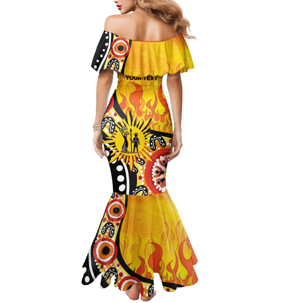Australia Bushfire Aboriginal Personalised Family Matching Mermaid Dress and Hawaiian Shirt Bush Fire Dreaming - Aussie Hoodie