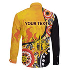 Australia Bushfire Aboriginal Personalised Family Matching Off The Shoulder Long Sleeve Dress and Hawaiian Shirt Bush Fire Dreaming - Aussie Hoodie