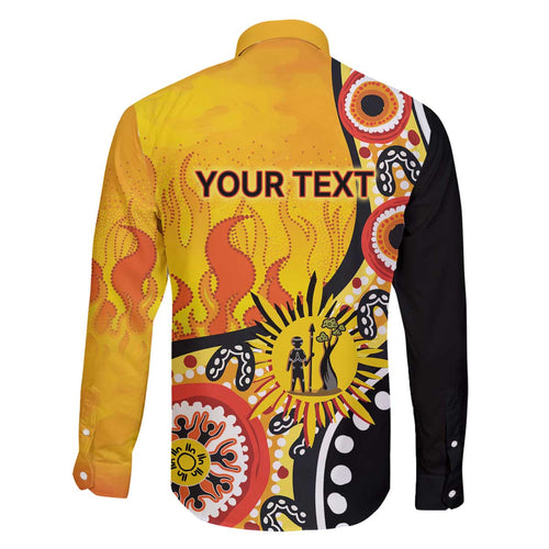 Australia Bushfire Aboriginal Personalised Family Matching Off The Shoulder Long Sleeve Dress and Hawaiian Shirt Bush Fire Dreaming - Aussie Hoodie