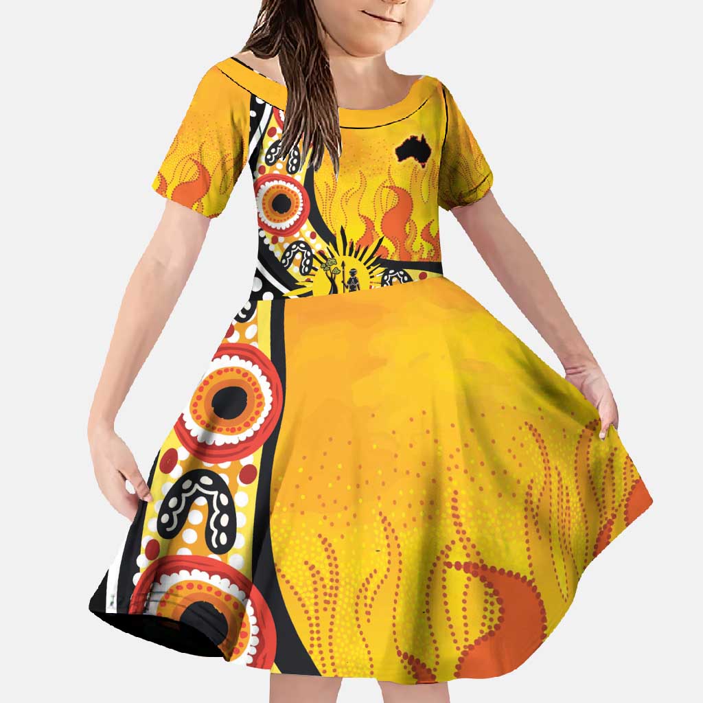 Australia Bushfire Aboriginal Personalised Family Matching Off Shoulder Maxi Dress and Hawaiian Shirt Bush Fire Dreaming - Aussie Hoodie