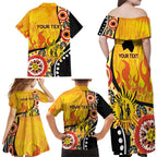 Australia Bushfire Aboriginal Personalised Family Matching Off Shoulder Maxi Dress and Hawaiian Shirt Bush Fire Dreaming - Aussie Hoodie