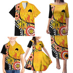 Australia Bushfire Aboriginal Personalised Family Matching Puletasi and Hawaiian Shirt Bush Fire Dreaming - Aussie Hoodie