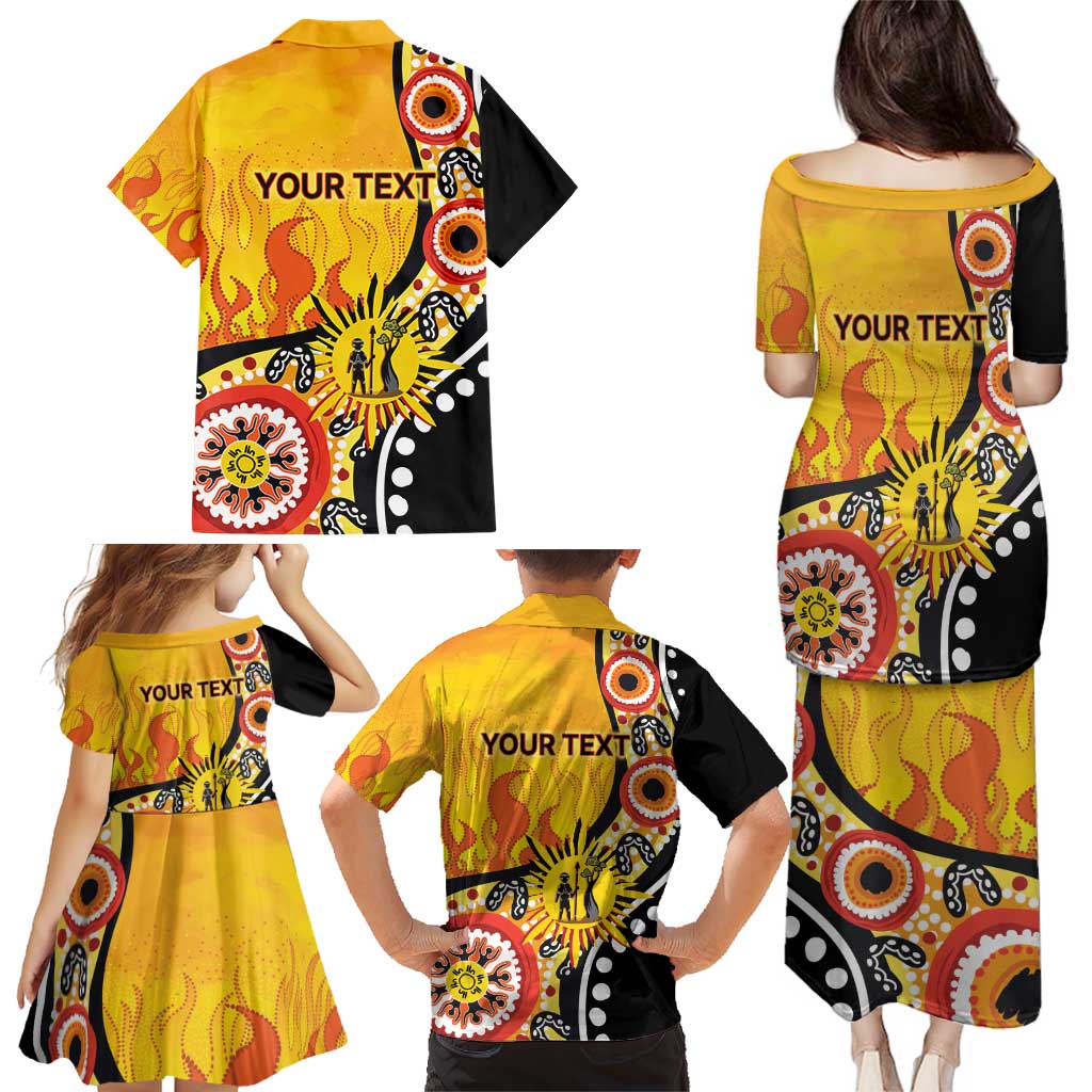 Australia Bushfire Aboriginal Personalised Family Matching Puletasi and Hawaiian Shirt Bush Fire Dreaming - Aussie Hoodie
