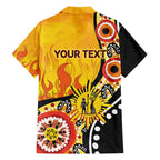 Australia Bushfire Aboriginal Personalised Family Matching Short Sleeve Bodycon Dress and Hawaiian Shirt Bush Fire Dreaming - Aussie Hoodie