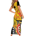 Australia Bushfire Aboriginal Personalised Family Matching Short Sleeve Bodycon Dress and Hawaiian Shirt Bush Fire Dreaming - Aussie Hoodie