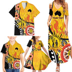 Australia Bushfire Aboriginal Personalised Family Matching Summer Maxi Dress and Hawaiian Shirt Bush Fire Dreaming - Aussie Hoodie