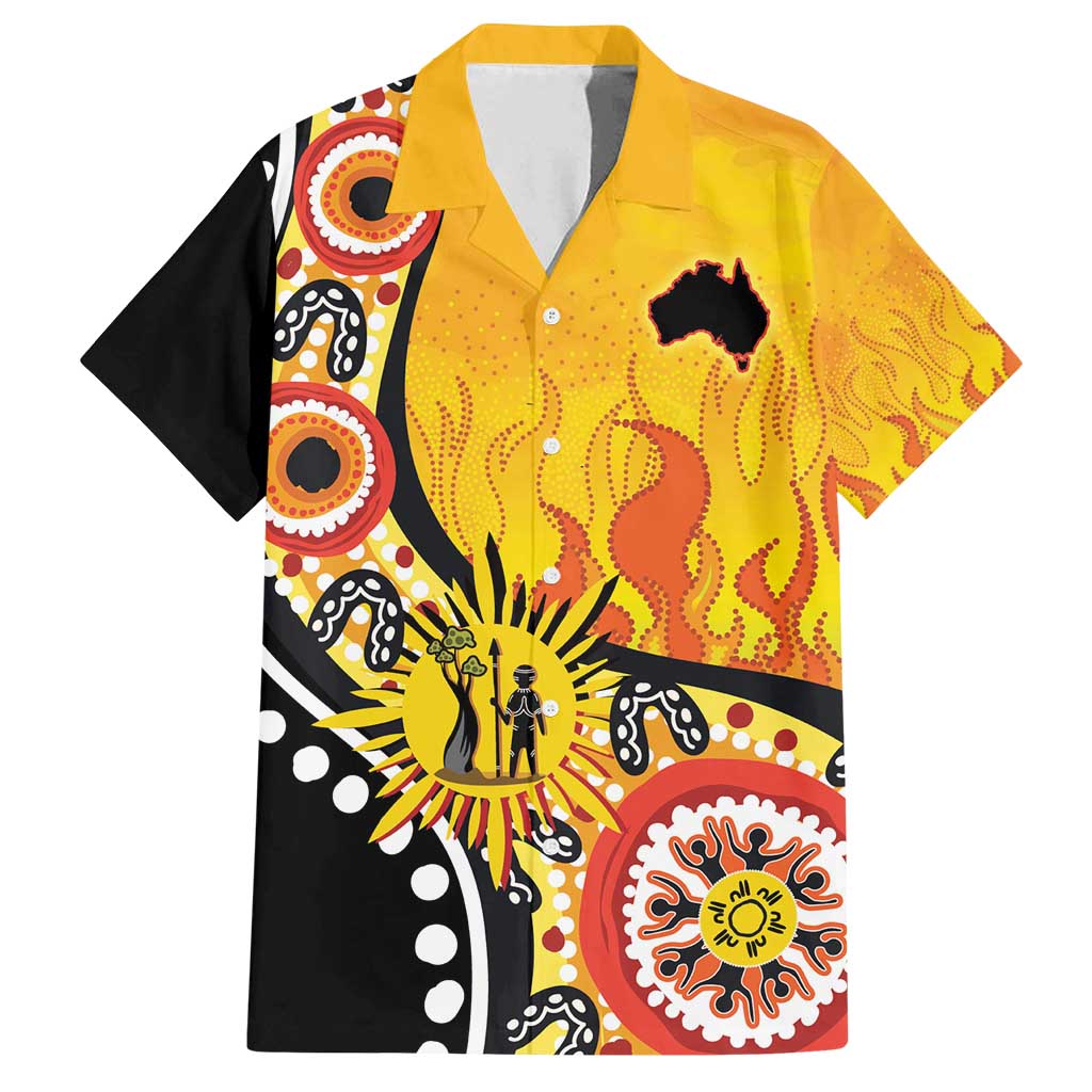 Australia Bushfire Aboriginal Personalised Family Matching Summer Maxi Dress and Hawaiian Shirt Bush Fire Dreaming - Aussie Hoodie