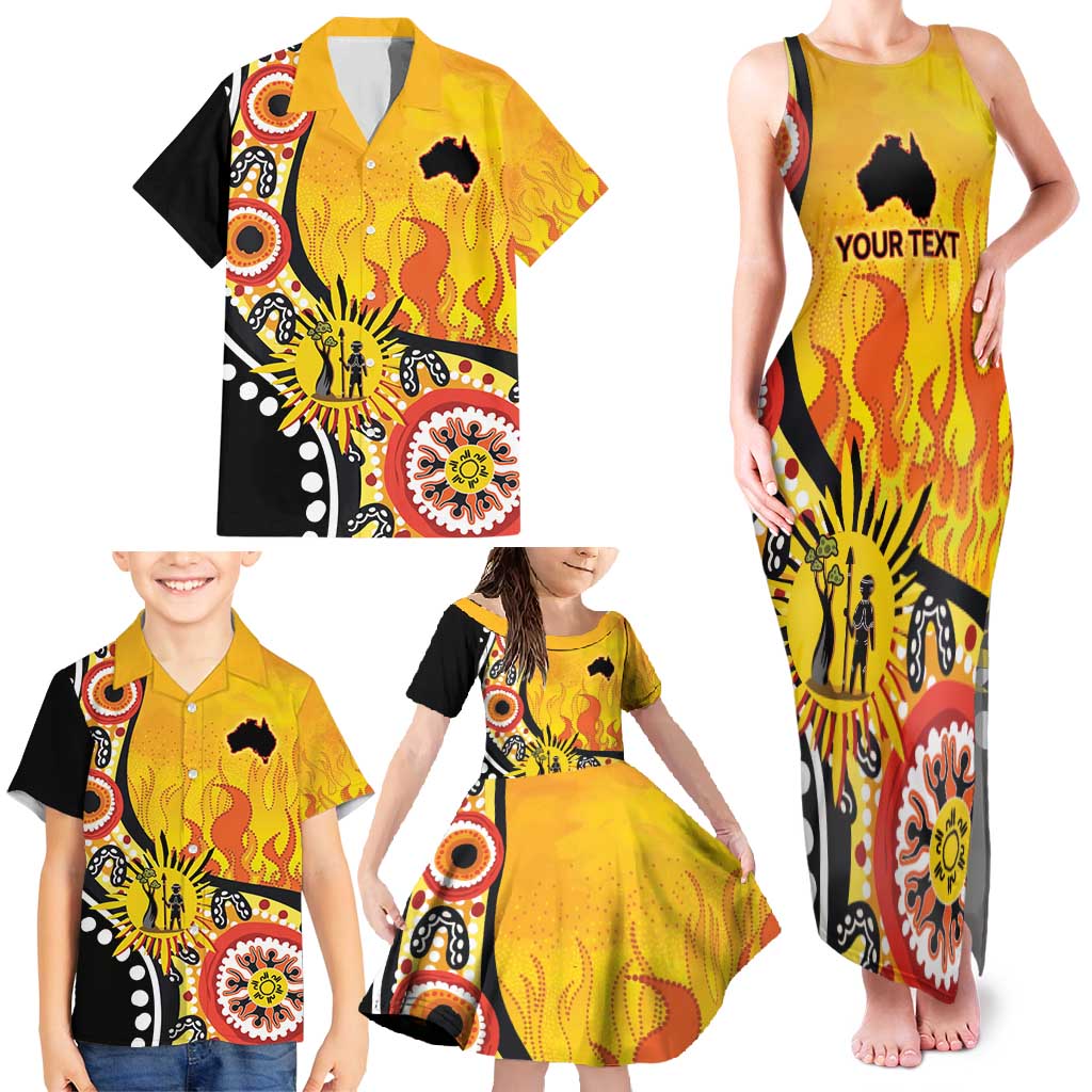 Australia Bushfire Aboriginal Personalised Family Matching Tank Maxi Dress and Hawaiian Shirt Bush Fire Dreaming - Aussie Hoodie