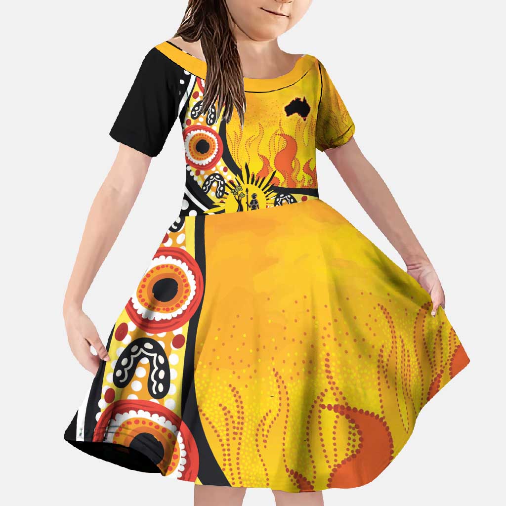 Australia Bushfire Aboriginal Personalised Family Matching Tank Maxi Dress and Hawaiian Shirt Bush Fire Dreaming - Aussie Hoodie