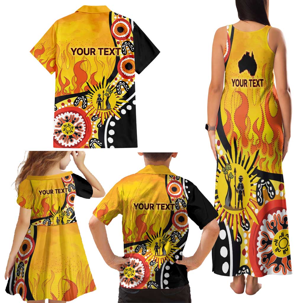 Australia Bushfire Aboriginal Personalised Family Matching Tank Maxi Dress and Hawaiian Shirt Bush Fire Dreaming - Aussie Hoodie