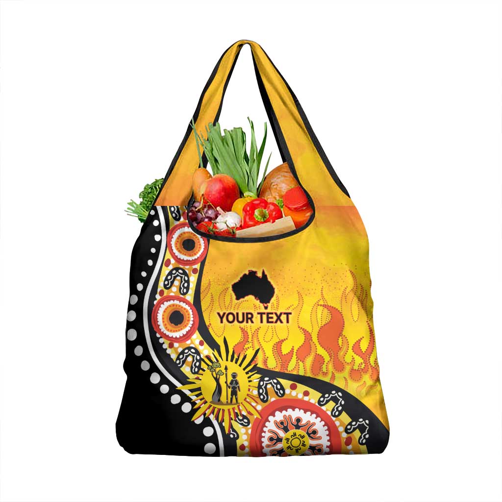 Australia Bushfire Aboriginal Personalised Grocery Bag Bush Fire Dreaming - Aussie Hoodie
