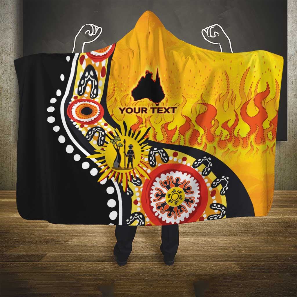 Australia Bushfire Aboriginal Personalised Hooded Blanket Bush Fire Dreaming - Aussie Hoodie