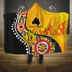 Australia Bushfire Aboriginal Personalised Hooded Blanket Bush Fire Dreaming - Aussie Hoodie
