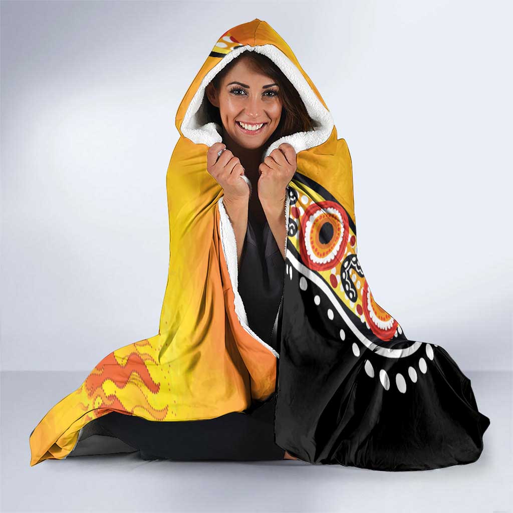 Australia Bushfire Aboriginal Personalised Hooded Blanket Bush Fire Dreaming - Aussie Hoodie