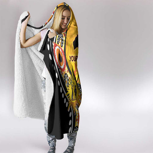 Australia Bushfire Aboriginal Personalised Hooded Blanket Bush Fire Dreaming - Aussie Hoodie