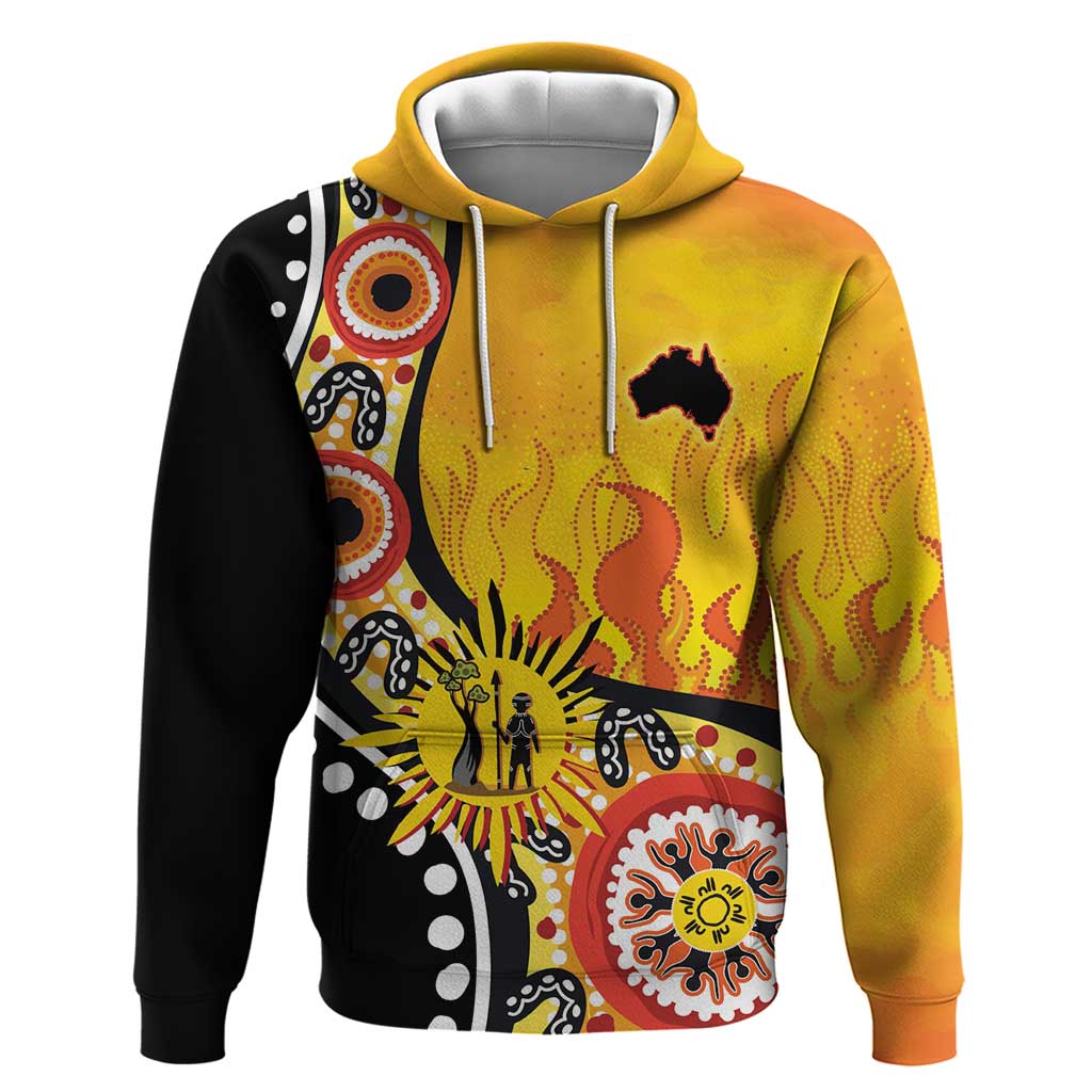 Australia Bushfire Aboriginal Personalised Hoodie Bush Fire Dreaming - Aussie Hoodie