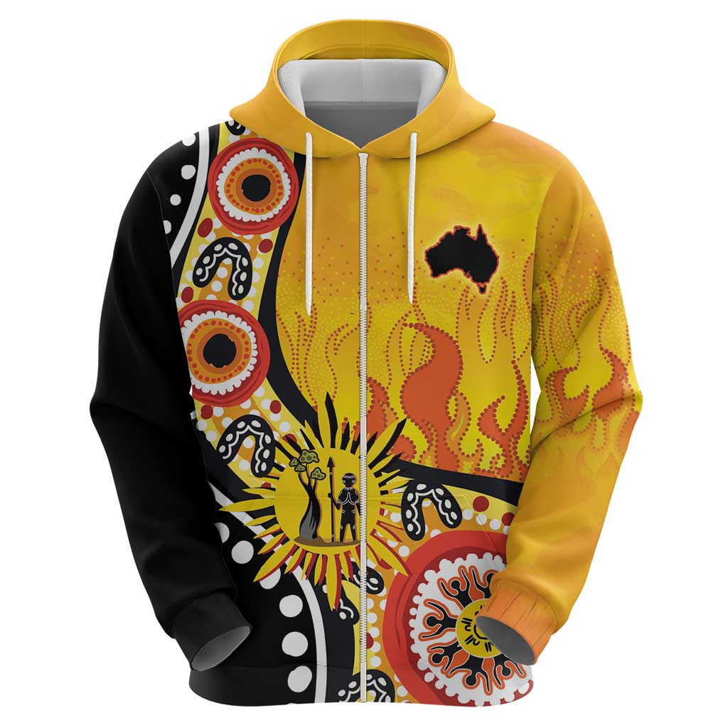 Australia Bushfire Aboriginal Personalised Hoodie Bush Fire Dreaming - Aussie Hoodie